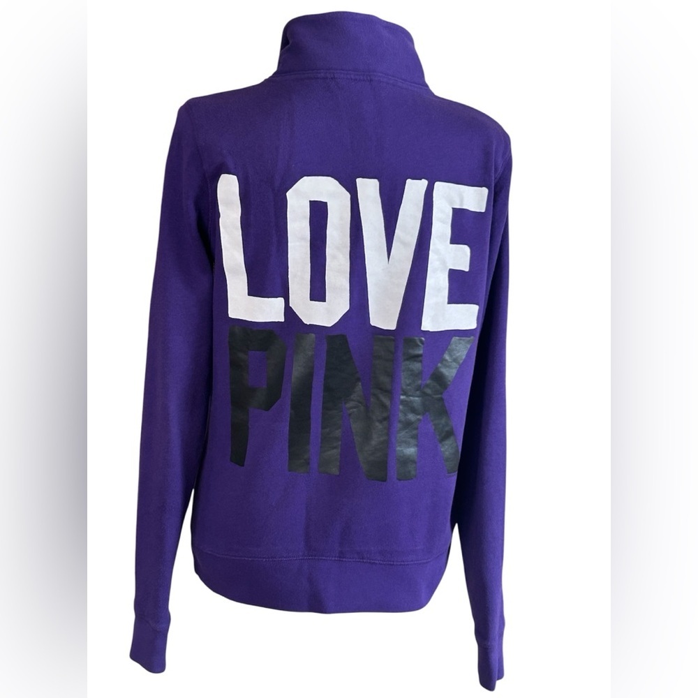 PINK Victoria’s Secret Purple Quarter Zip Pullover Sweatshirt Y2K Love Pink XS